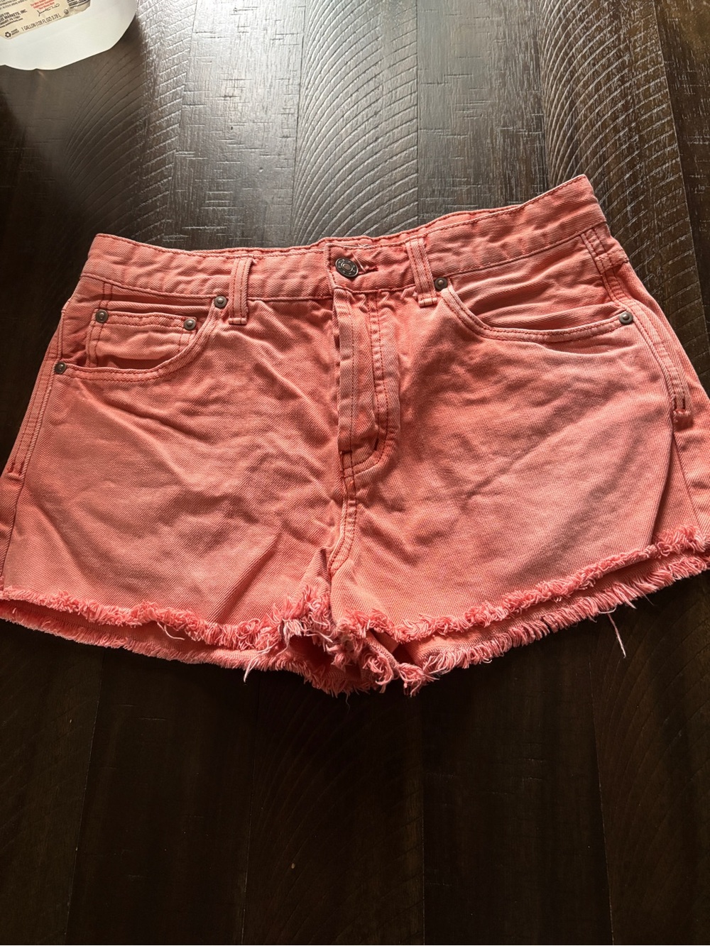 Free People Coral Cutoff Denim Shorts
